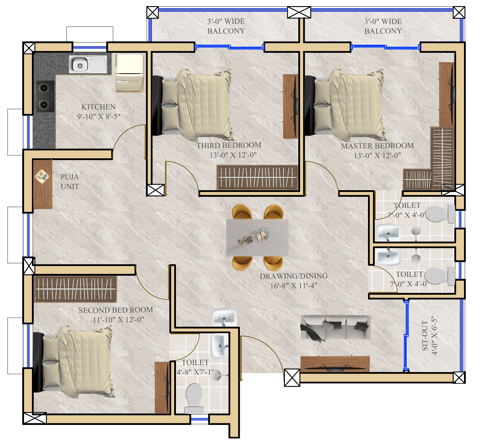 TYPICAL FLOOR PLAN CASA GRANDE TYPE 2